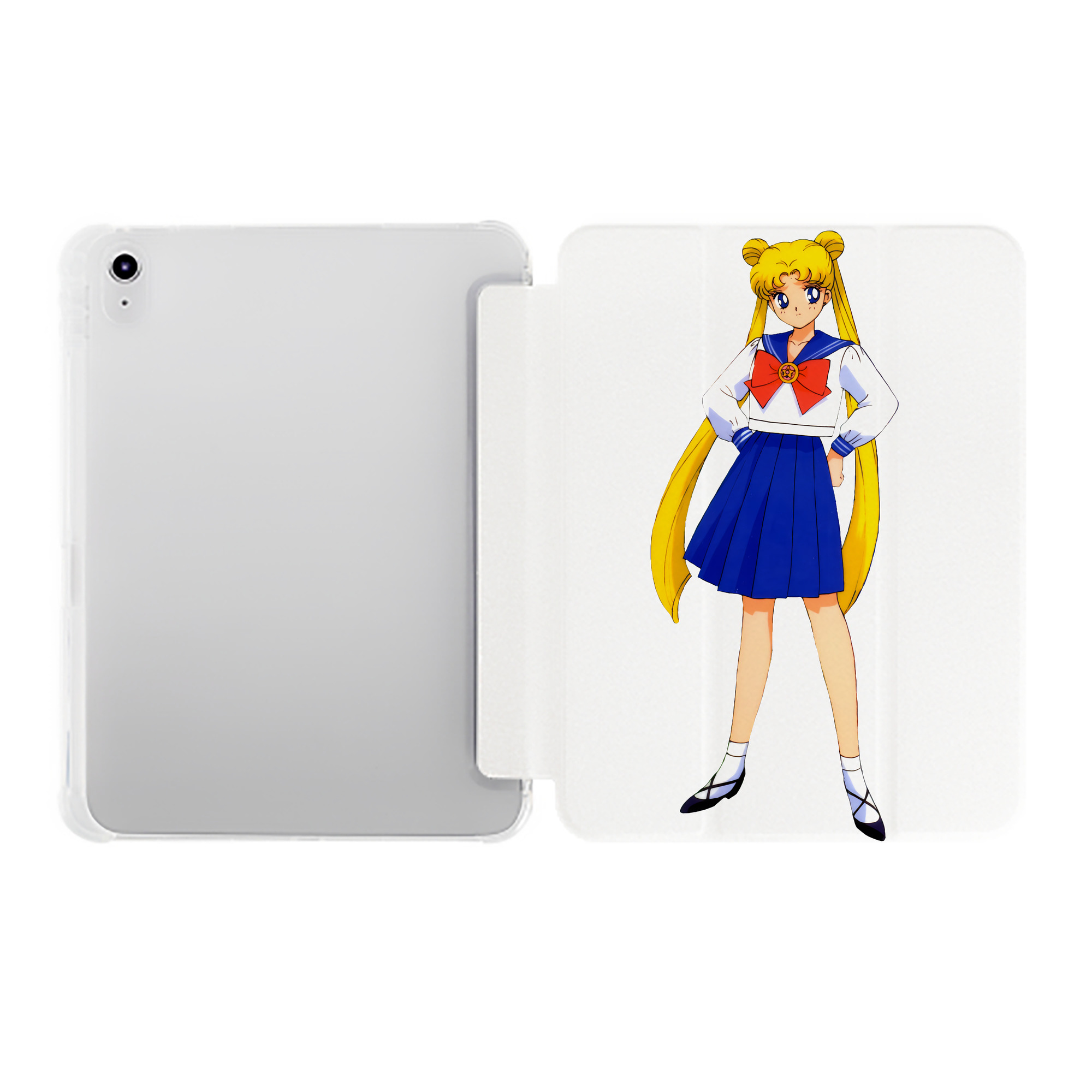 （画像用） 美少女戦士セーラームーン 愛野 美奈子 あいの みなこ Sailor Moon Aino Minako IPad ケース ペン収納付き 三つ折りスタンド PUレザー×シリコン 対応機種9.5/10.5/10.9インチ